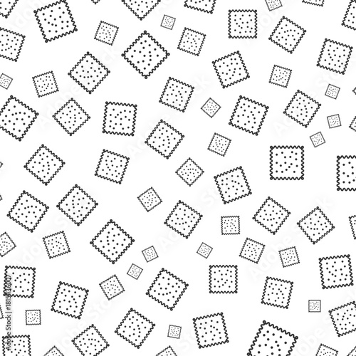 Seamless Outline Cracker Pattern Baking Snack Food Background Template