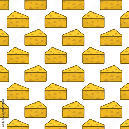 Simple Cartoon Style Cheese Slice Pattern Design for Background and Texture