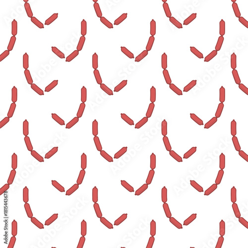 Minimalist Flat Sausage Seamless Pattern Food Product Background