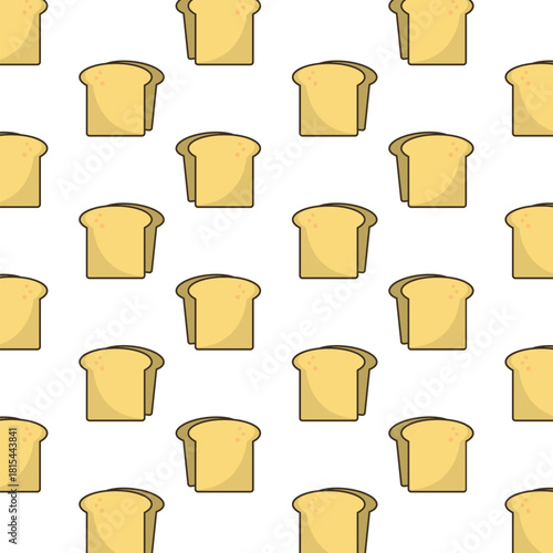Flat Lay Seamless Sliced Bread Food Graphic Element Pattern