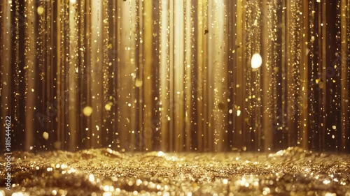 Wallpaper Mural Golden Cascade: Shimmering Particles and Elegant Light Effects Background Torontodigital.ca