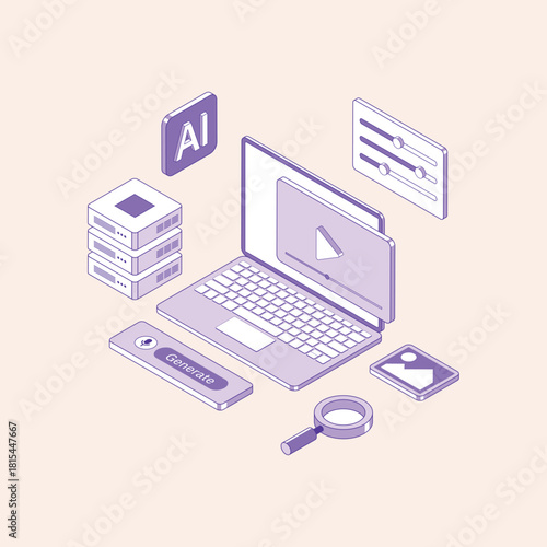 Innovative AI-powered content generation using advanced technology and creative design tools, facilitating efficient digital media production and research