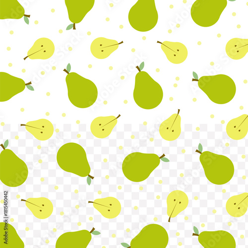 Minimalist Flat Lay Pear Juice Fruit Drink Seamless Pattern Illustration