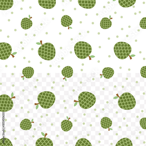 Simple Flat Illustration Custard Apple Smoothie Drink Seamless Repeat Pattern