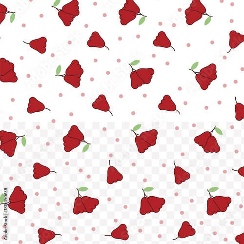 Cute Cartoon Water Apple Juice Drink Seamless Pattern Wallpaper Design