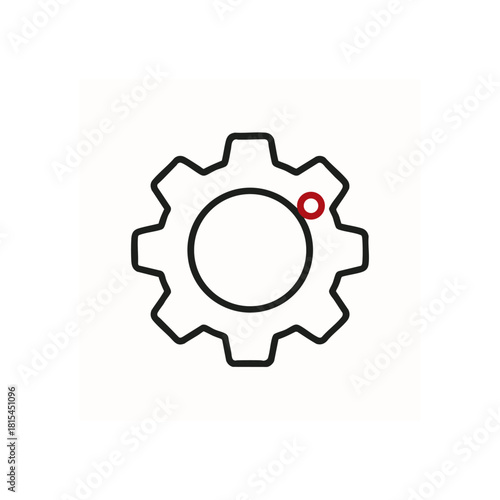Technical settings gear line icon, configuration and maintenance.
