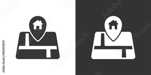 Property Location icon. Solid glyph series icon