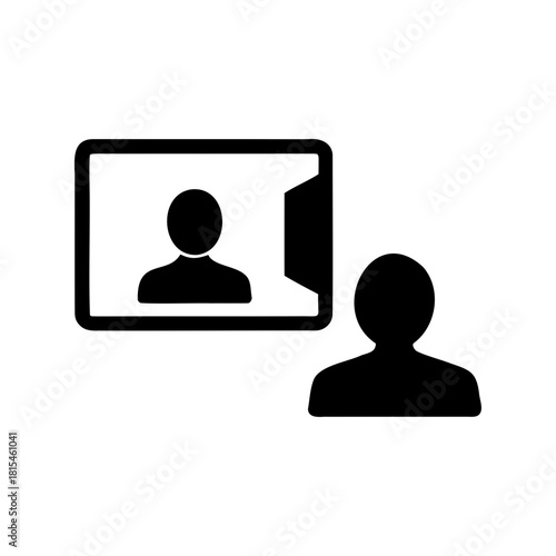 Online virtual video conference call remote meeting icon Vector, illustration
