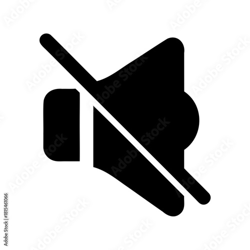 Mute speaker icon indicating volume off or silent mode Vector, illustration
