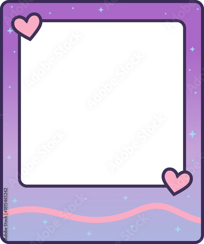 blank girly purple gradient photo frame border
