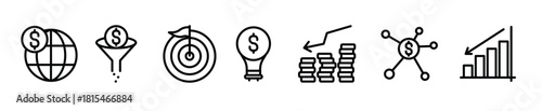 Set of business vector illustraiton. money