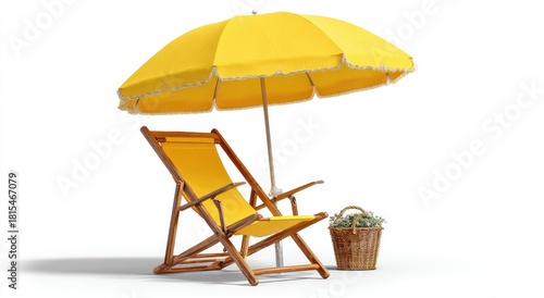 beach chair and umbrella