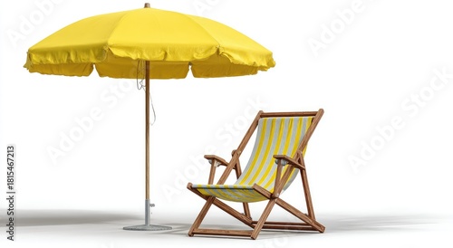 beach chair and umbrella