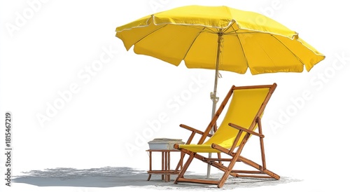 beach chair and umbrella