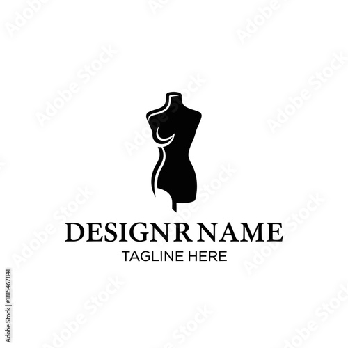Fashion Mannequin Silhouette Logo Design.