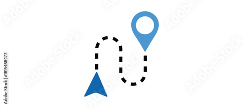 location symbols set. Mapping icon collection. Geolocation map path distance. GPS cartography position. Pinpoint, map search