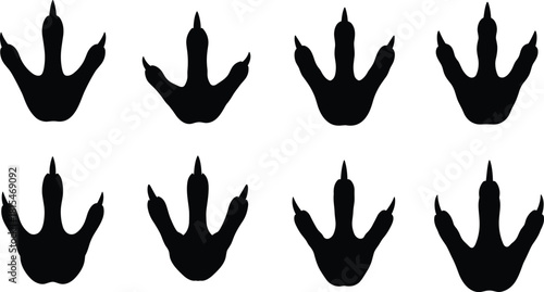 Set of ten black frog silhouettes in jumping and resting poses, isolated on white background, vector illustration for nature design concepts.