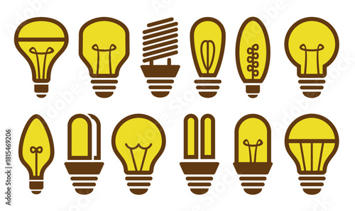  ampoule icons vector