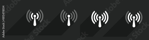 Antena WiFi. Wifi icons concept. Wireless internet sign isolated on black background. Vector illustration