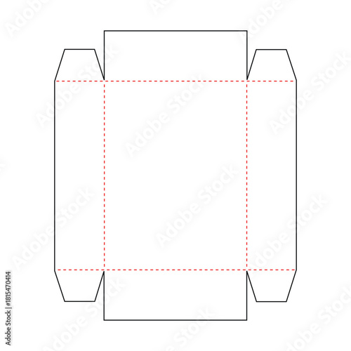 Box packaging die cut template