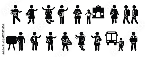  back to school glyph vectors 