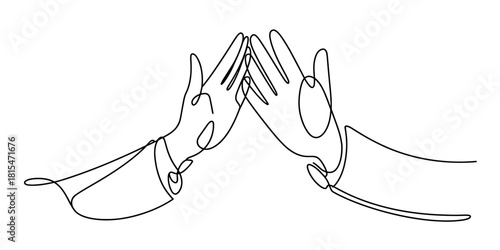 Continuous line drawing of hands in prayer isolated on transparent background, isolated on white background, Vector, illustration