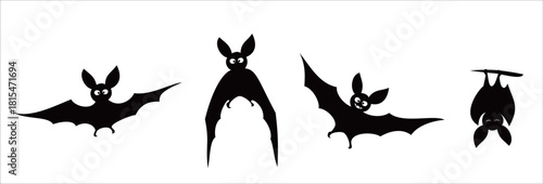 bat crowd silhouette halloween sign and symbol 