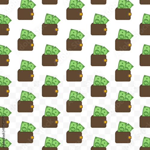 Simple Flat Money and Wallet Repetitive Design Pattern Background