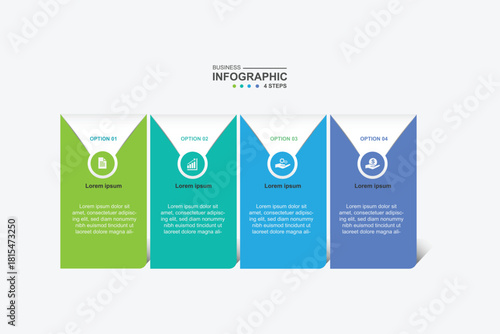 modern design template banner infographic. 4 step process information or presentation with icons