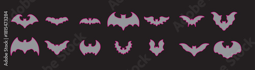Set of bat vector illustration
