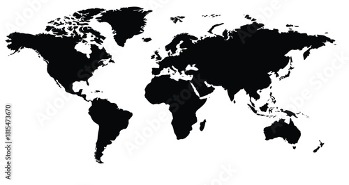 Black and White World Map Concept