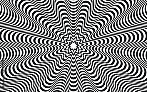 black and white abstract design optical art vector