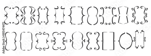 bracket icons set vector