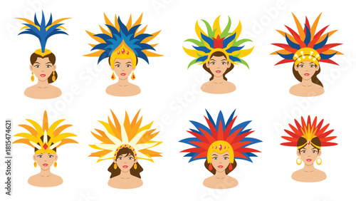 brazilian samba dancer vectors 