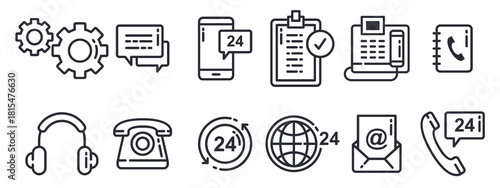 call centre icons vector 