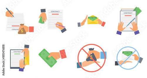  bundle of bribery flat conceptual icons 