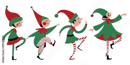 Playful Holiday Character Set – Santa Helpers & Dogs