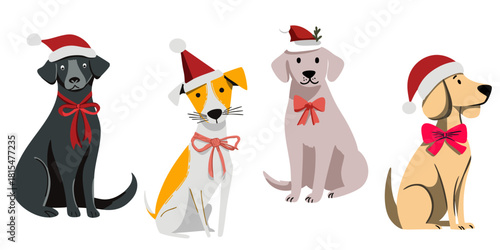 Playful Holiday Character Set – Santa Helpers & Dogs