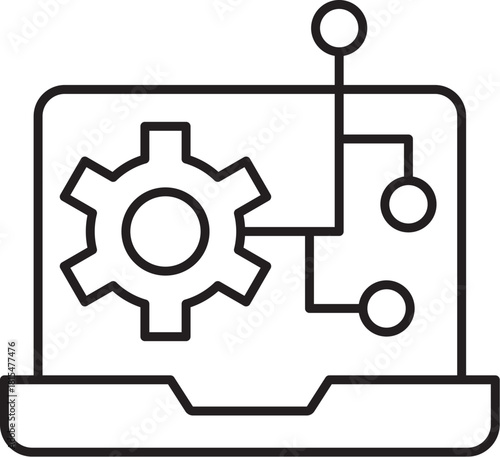 hybrid technology icon, mechatronics, innovation