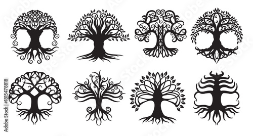 celtic tree vectors illustration