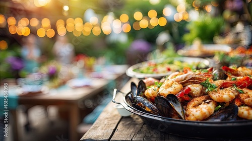Wallpaper Mural Colorful Seafood Platter with Shrimp and Mussels at Outdoor Party Torontodigital.ca