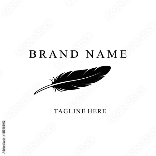 Elegant Feather Logo Design for Writing, Creativity, and Inspiration.