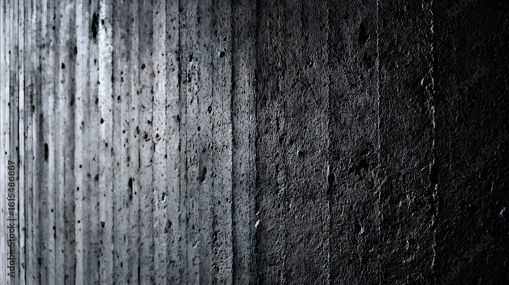 Obraz premium Textured Concrete Canvas: This image showcases the raw, weathered beauty of a concrete surface. The play of light and shadow highlights the unique textures and imperfections of the material.