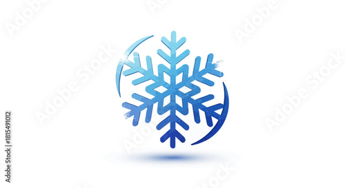 A stylized blue snowflake icon with swirling blue arcs suggesting movement or cooling.
