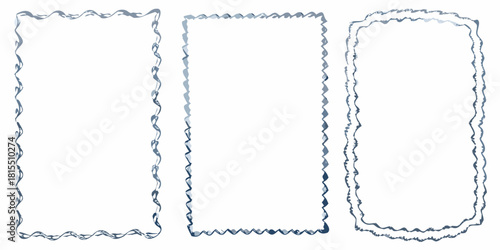 Elegant watercolor blue decorative frames create a stunning visual impact, perfect for invitations and artistic designs with a handmade touch