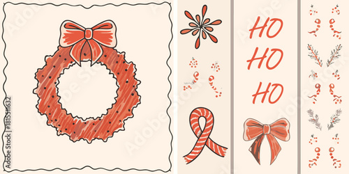 Festive holiday cheer abounds with a charming collection of Christmas icons, perfect for seasonal greetings and joyful celebrations with a delightful touch