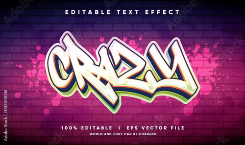 crazy graffiti vector text effect editable