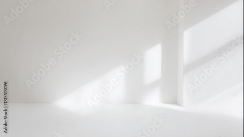 Wallpaper Mural A minimalistic interior scene with white walls and soft shadows creating a calm and serene atmosphere. Torontodigital.ca