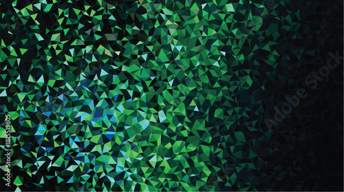 Dark Green Fragmented Geometric Low-Poly Forest Texture Background
