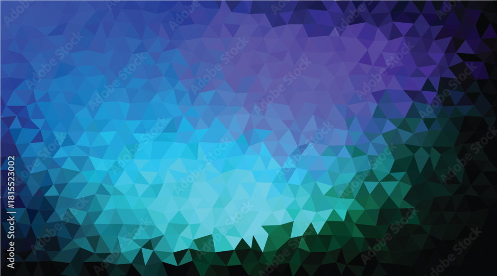 Obraz premium Abstract Blue and Cyan Low Poly Background - Geometric Triangle Pattern